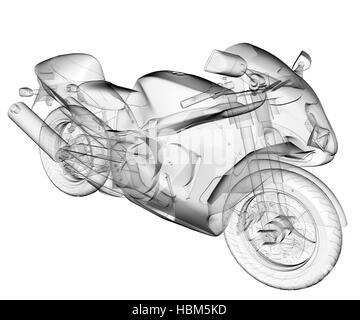 Trasparente isolato moto sport bike Foto Stock