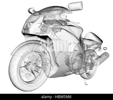 Trasparente isolato moto sport bike Foto Stock