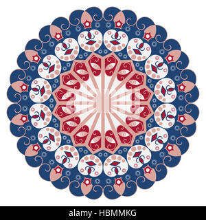 Rotondo colorato modello etnico. Elemento per la progettazione Foto Stock