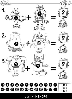 Matematica educative nella pagina di colorazione Foto Stock