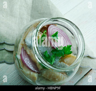 Finlandese aringhe marinate Foto Stock