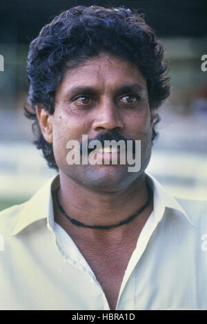 Kapil Dev. Indian cricketer. 1989 Foto Stock