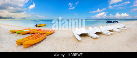 Kayak a Wolmar beach. Maurizio. Panorama Foto Stock