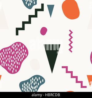 Impostare primitiva seamless pattern colorato Illustrazione Vettoriale