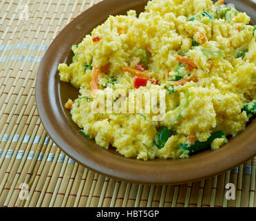 Upma n sud indiane, Maharashtrian e cingalesi tamil colazione piatto Foto Stock