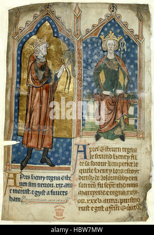 Cronache varie - didascalia: "Re Santo Stefano e il re Enrico II " Miscellaneous cronache - didascalia "Re Santo Stefano e il re Enrico II' Foto Stock