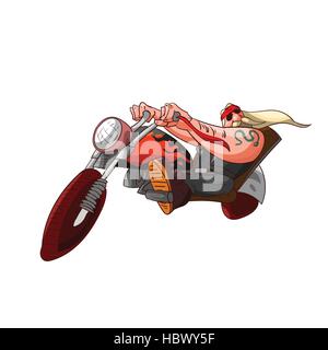 Colorufl illustrazione vettoriale di un cartoon rocker, biker o membro della gang Illustrazione Vettoriale