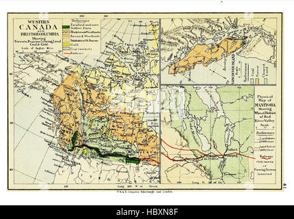 Atlante della geografia commerciale, contenente 48 mappe, con rilievografia esplicativa Foto Stock