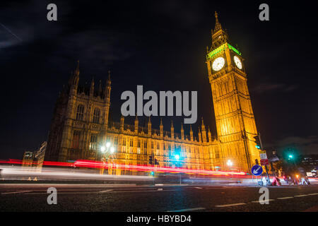 Night immagine famosi di Londra Big Ben Foto Stock