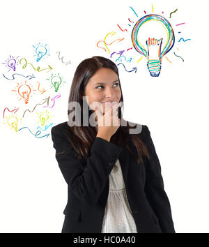 Brillante idea tra molte idee Foto Stock