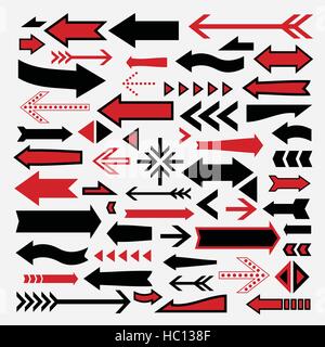Frecce di grazioso set di icone su sfondo bianco Illustrazione Vettoriale