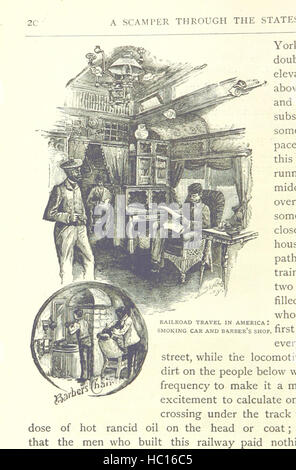 La pagina presenta il contenuto di "Un truffatore attraverso gli Stati", tra cui testi e illustrazioni che descrivono l'esposizione mondiale del 1893, l'esposizione colombiana, padiglioni espositivi, attrazioni ed eventi a Chicago. Foto Stock