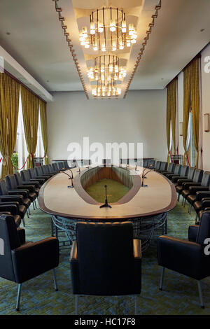 Dei ministri cabinet room, Palazzo della Riunificazione (ex Palazzo indipendenza), la città di Ho Chi Minh (Saigon), Vietnam Foto Stock