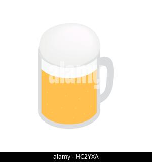 Boccale di birra isometrica Icone 3D Illustrazione Vettoriale
