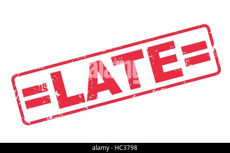 Timbro in ritardo con il testo in rosso su sfondo bianco Illustrazione Vettoriale