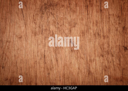 Chiusura del vecchio graffiato tagliere texture Foto Stock