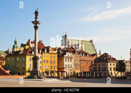 Piazza del Castello di re Sigismondo la colonna a Varsavia, Polonia Foto Stock