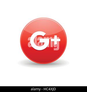 Google plus icon, stile semplice Illustrazione Vettoriale