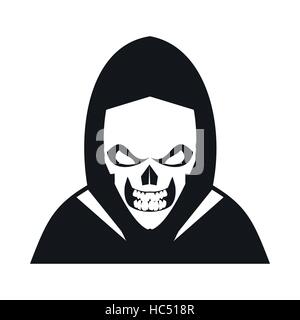 Icona dello scheletro nero Illustrazione Vettoriale