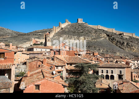 La città di Albarracin, Spagna Foto Stock