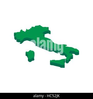 Verde Italia icona mappa isometrica 3d style Illustrazione Vettoriale