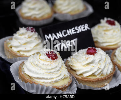 Tradizionali crostate di Manchester per la vendita Foto Stock