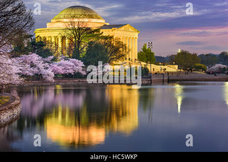 Washington, DC al Jefferson Memorial durante la primavera. Foto Stock