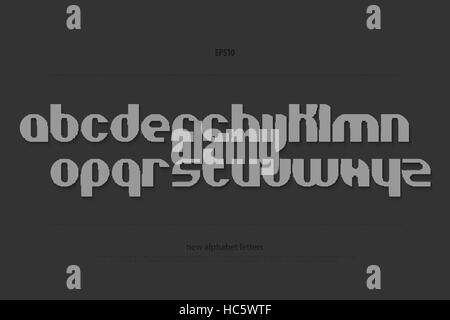 Set di alfabeto elegante lettere isolati su sfondo nero. vettore contemporaneo, round font di tipo moderno, striped character design. dynamic typesett Illustrazione Vettoriale