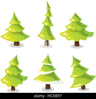 Albero di natale set. Abstract alberi stilizzati. Illustrazione Vettoriale Illustrazione Vettoriale