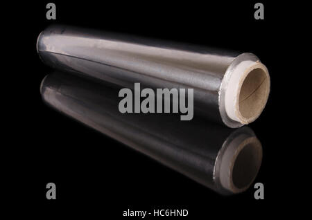 Lamina di alluminio nero su sfondo isolato Foto Stock