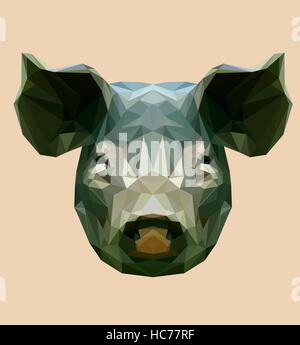 Bassa di maiale poli design. Triangolo illustrazione vettoriale Illustrazione Vettoriale