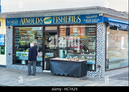 Pesca Arnolds shop a Bridlington Foto Stock