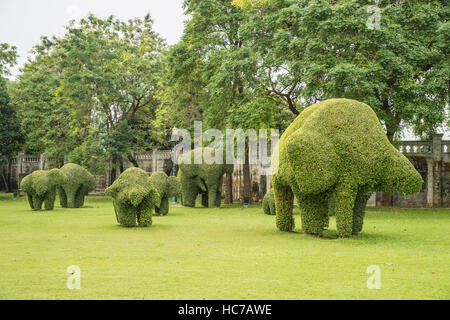 Bang Pa-In Royal Gardens, Elefanti Foto Stock