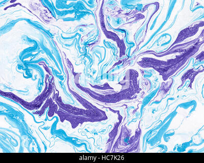 Disegnata a mano astratto texture di marmo. Fatte a mano con vernice liquida. Foto Stock