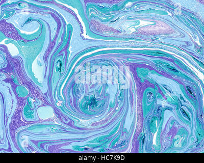 Disegnata a mano astratto texture di marmo. Fatte a mano con vernice liquida. Foto Stock