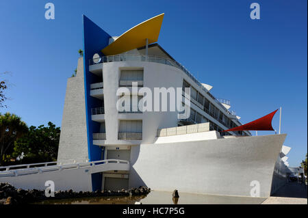 La nave di crociera appartamento edificio, Troufa architetto reale, Passeio Neptuno, Parque das Nacoes, Nazione Park, Lisbona, Portogallo Foto Stock