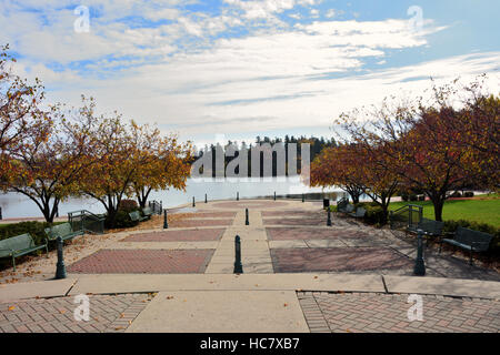 Lakefront Cravath Park di Whitewater, Wisconsin Foto Stock