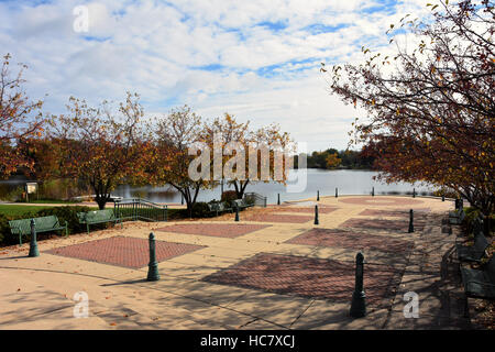 Lakefront Cravath Park di Whitewater, Wisconsin Foto Stock