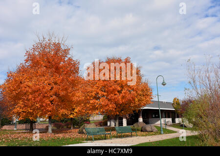 Lakefront Cravath Park di Whitewater, Wisconsin Foto Stock