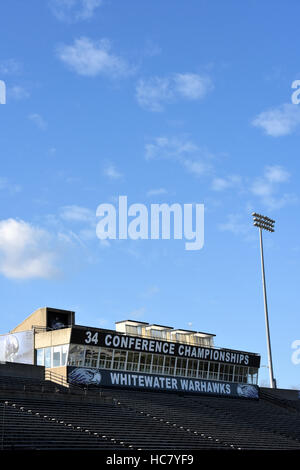 Motore Perkins a stadio di calcio presso la University of Wisconsin - Whitewater, Whitewater, Wisconsin Foto Stock