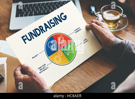 La raccolta di fondi di capitale di fondi di donazione concetto di supporto Foto Stock