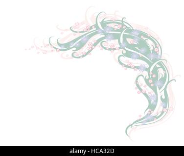 Organici colorati motivo floreale su sfondo bianco. EPS10 illustrazione. Illustrazione Vettoriale