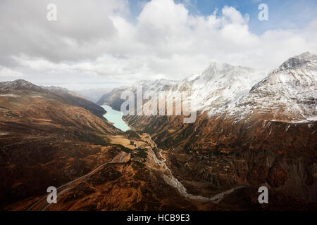 Serbatoio Gepatsch, Kaunertal Valley, diga idroelettrica, Tirolo, Austria, Europa Foto Stock