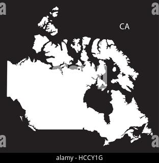 Mappa Canada black country illustrazione Illustrazione Vettoriale