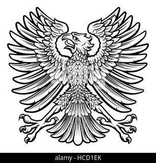 Un imperiale stemma style eagle bird emblema Foto Stock