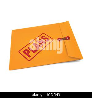 Piani sulla busta di manila isolato su bianco Illustrazione Vettoriale