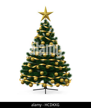 Albero di Natale decorato Foto Stock