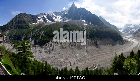 Panorama: Impressionen: Mer de Glace, Mont Blanc-Massiv, Chamonix Frankreich. Foto Stock