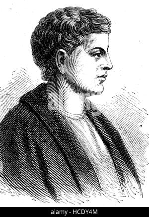Quinto Orazio Flacco, 65 BC - 8 BC, noto come Orazio, è stato il leader romano poeta lirico durante il tempo di Augusto, la storia di Roma antica, l'impero romano, Italia Foto Stock