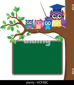 Scuola stilizzata owl Tema immagine 6 - eps10 illustrazione vettoriale. Illustrazione Vettoriale